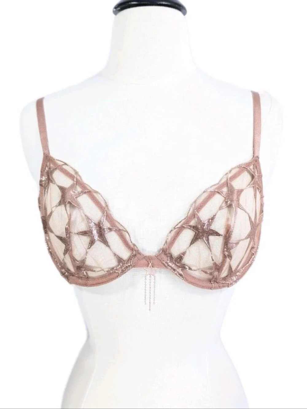 Victoria's Secret Very Sexy Sheer Bra 34D Women Stardust New VS Underwire